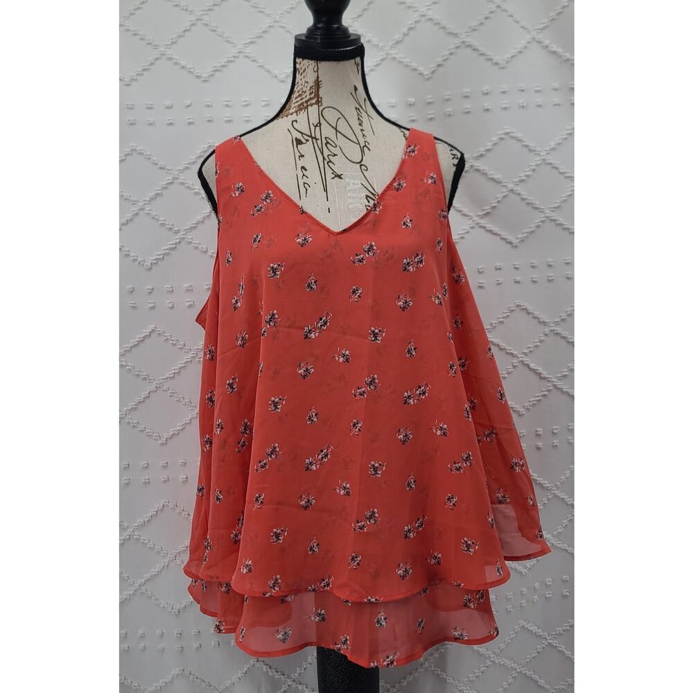 Lane Bryant double tier flowy floral tank SZ 16 office feminine Resort wear